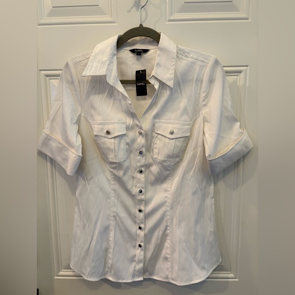 Reitmans White Button-Up Shirt - Picture 1 of 5